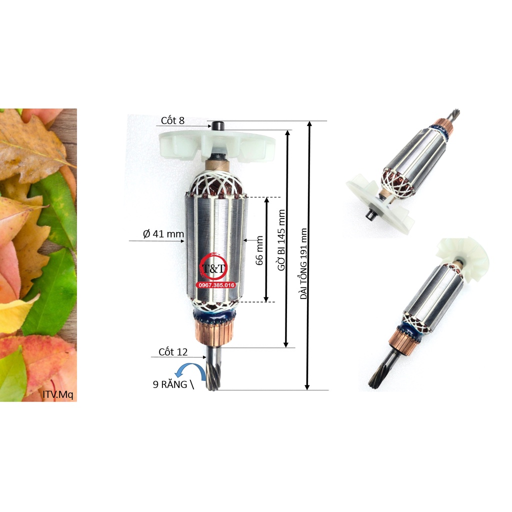 RO TO MÁY TỜI THAN TRÁI TIM 9 RĂNG, RUỘT TỜI 9 RĂNG