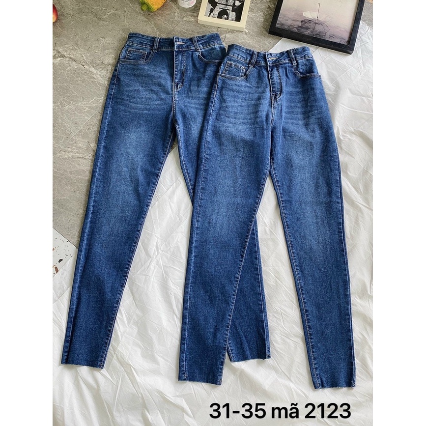 Quần jean nữ lưng cao siêu co giãn kiểu quần bò trơn hàng VNXK MS2123 thời trang bigsize 2Kjean MS2105