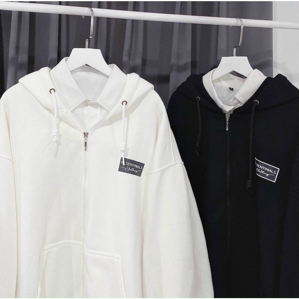 ÁO HOODIE NAM NỮ FORM RỘNG VẢI DÀY MỊN MÀU ĐEN TRẮNG ,ÁO KHOÁC HOODIE UNISEX STN