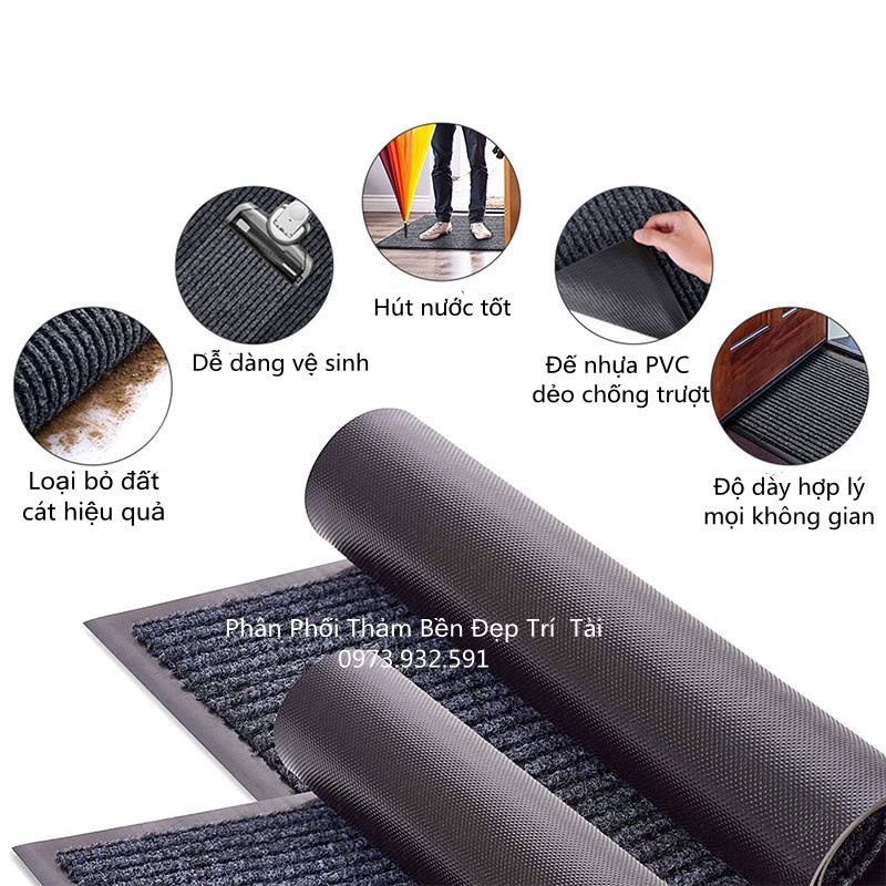 THẢM CHÙI CHÂN NỈ CỠ LỚN KT  1,2m*1,8m, THẢM CHÙI CHÂN SỢI LEN ĐẾ CAO SU, Thảm Chùi Chân Khách Sạn