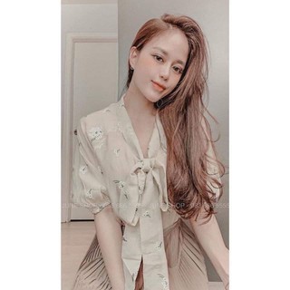 SƠ MI LỤA NƠ CỔ CỘC TAY HOA NHÍ
