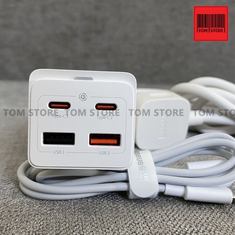 Bộ Sạc Nhanh Baseus 65W GaN3 Pro Desktop Fast Charger kèm cáp sạc nhanh C to C 100w