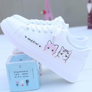 Giày Thể Thao Nữ Trắng meow
