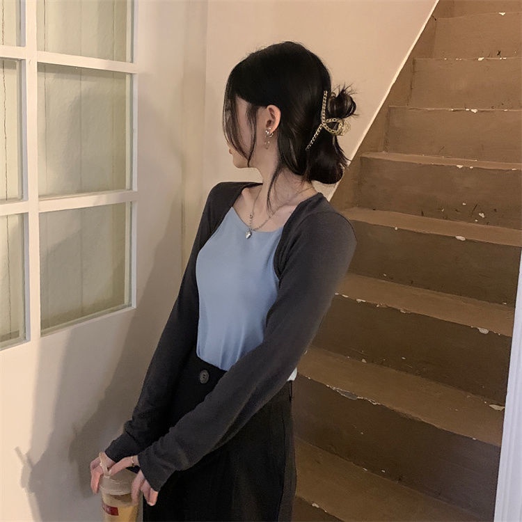 Áo Thun Giả Hai Lớp Tay Dài Dáng Ôm Thời Trang Dành Cho Nữ áo phông nữ JL-TX-30