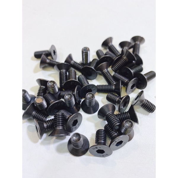 Ốc bulong 6li 6li10 6li12 đầu lục giác âm, ốc lòng dĩa KTM màu đen