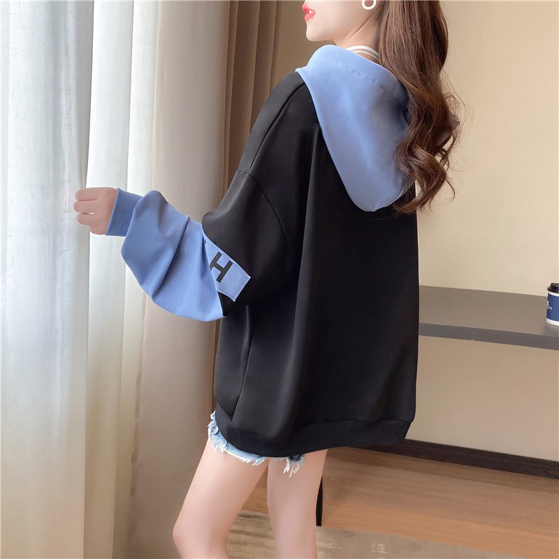 Áo hoodie Nữ dày mịn Delicate phối màu cánh tay, in chữ - Hot trend | BigBuy360 - bigbuy360.vn