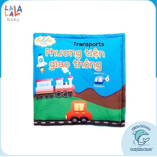 Sách vải Lalala baby, kích thích đa giác quan chủ đề Phương tiện giao thông, kích thước 15x15cm 12 trang