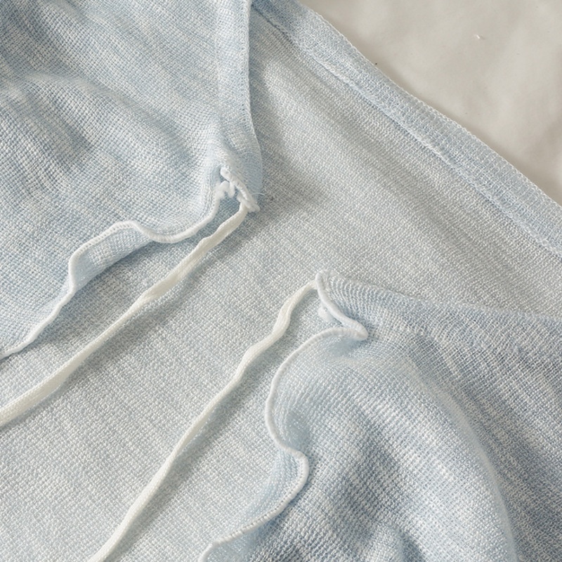 Áo sweater tay dài dáng ngắn mỏng thời trang phong cách Hàn Quốc