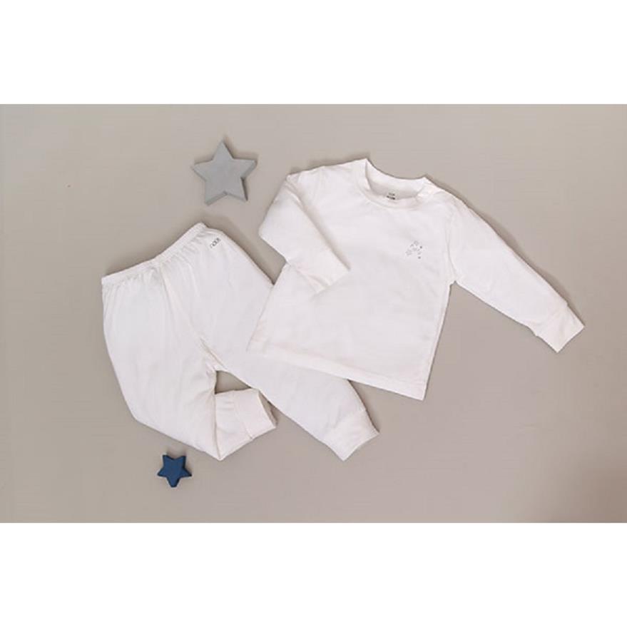 Bộ Quần Áo Dài Cài Vai Cao Cấp Nous Màu Trắng Chất Liệu Petit (Size Từ 12-24M)