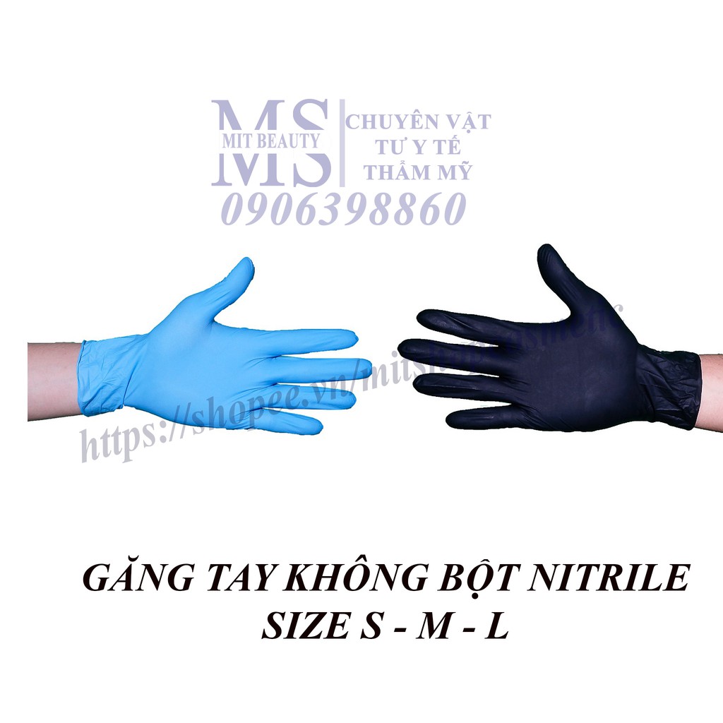 lẻ 1 đôi găng tay không bột nitrile - latex bao tay y tế dùng trong spa, thẩm mỹ viện, thợ xăm