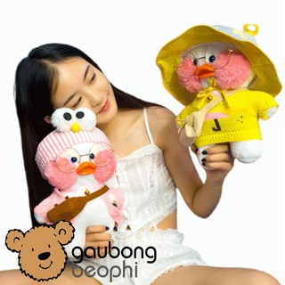 [SIÊU RẺ]  Vịt bông Lalafanfan má hồng kèm phụ kiện đáng yêu size 30cm (giao mẫu ngẫu nhiên)