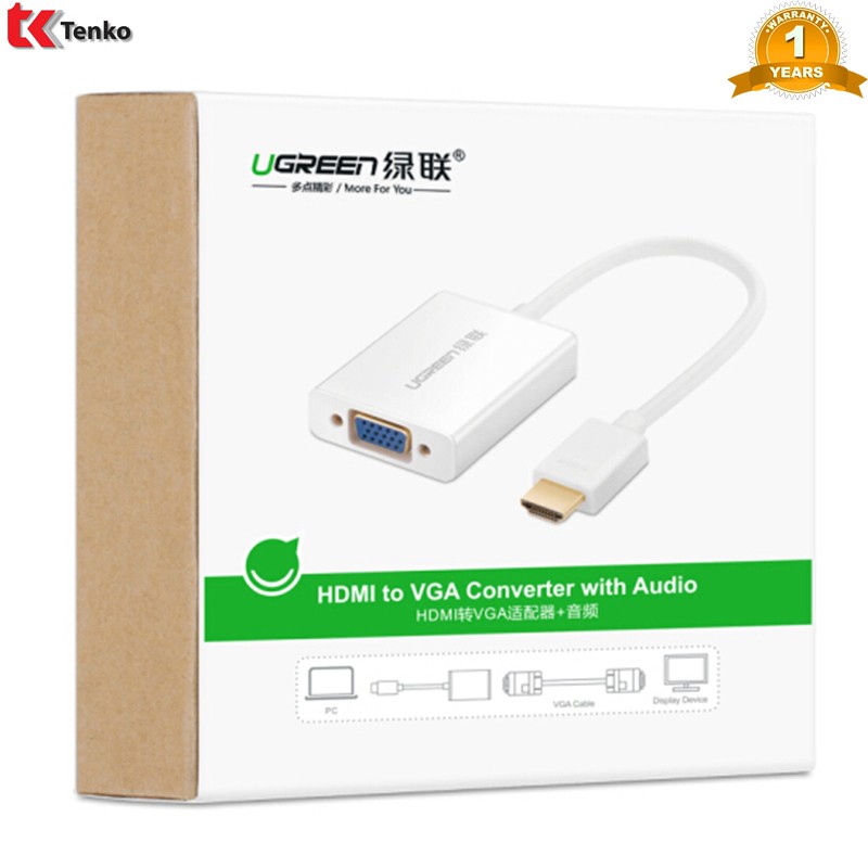 Dây HDMI sang VGA có Audio 40212 chính hãng Ugreen