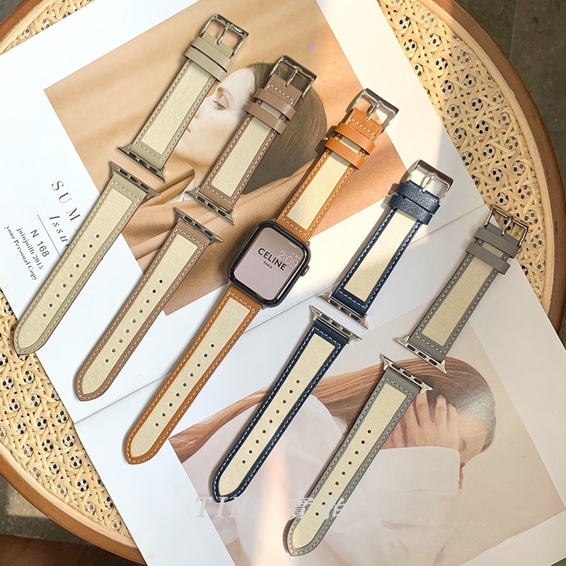 Dây Đeo Da Thay Thế Cho Đồng Hồ Apple Watch Series 8 7 6 5 4 3 SE S8 Ultra iWatch 49mm 44mm 40 38 41mm 45mm