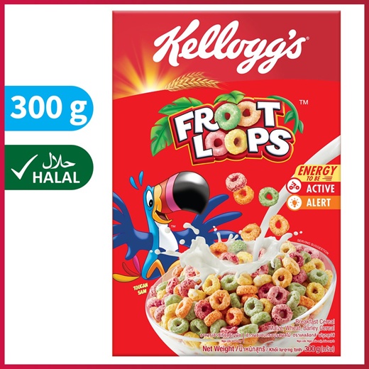 Bánh ngũ cốc ăn sáng Kellogg Froot Loops trái cây dinh dưỡng cao cấp 300gr NK Thái Lan
