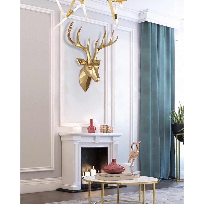 Trang trí treo tường đầu hươu, decor treo tường đầu hươu phong cách bắc âu sang trọng