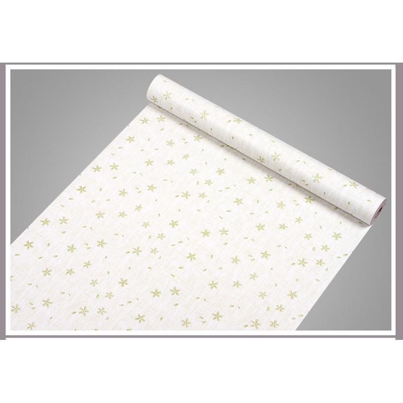 Decal giấy dán tường hoa năm cánh xanh (khổ rộng 0.45m)