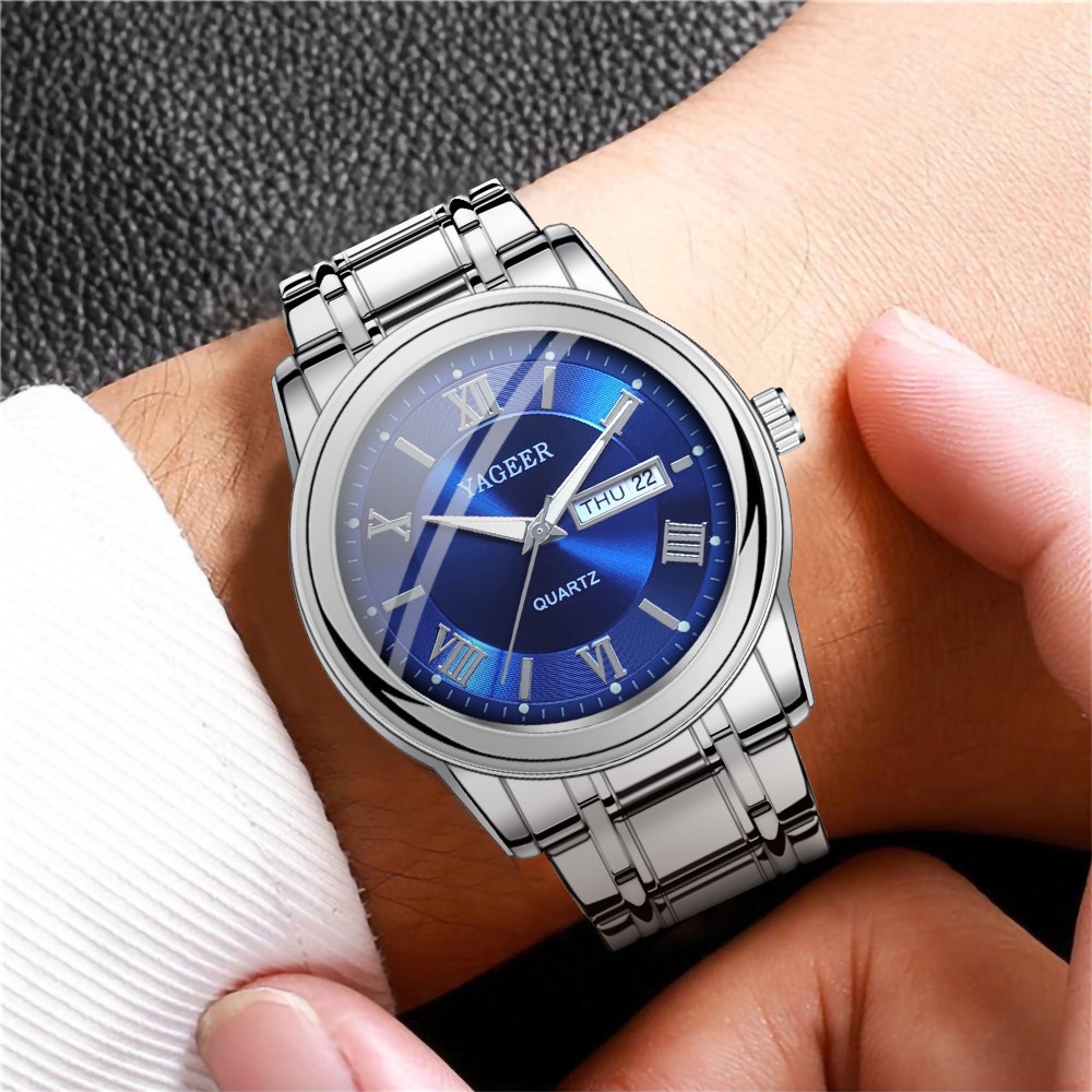 Sang Trọng Đồng Hồ Nam Bằng Thép Không Gỉ Hiển Thị Ngày | BigBuy360 - bigbuy360.vn