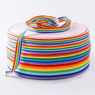 Cuộn Dây Ruy Băng Phối Ren Màu Cầu Vồng 50M 10 / 15 / 20 / 25 / 30 / 40 / 50mm Dùng Gói Quà Thủ Công