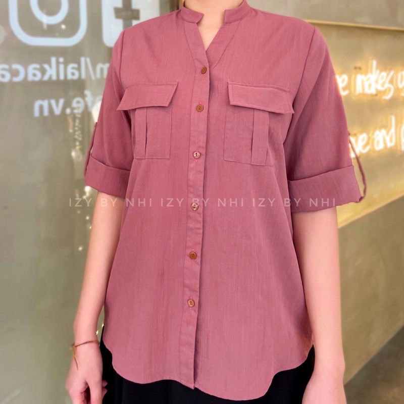 ÁO SƠ MI CỔ TÀU BIGSIZE THIẾT KẾ - IZYBYNHI | BigBuy360 - bigbuy360.vn