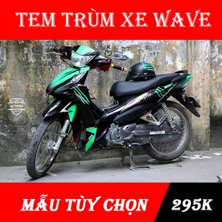 Tem Trùm Wave RSX Xanh Đen Monster