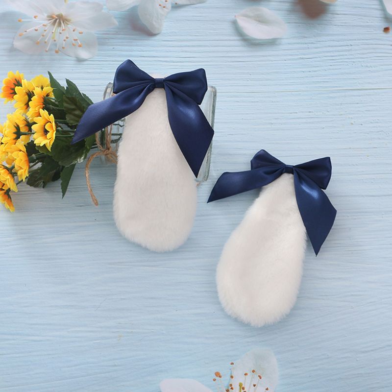 Kẹp Tóc Nơ Tai Thỏ Bằng Lông Nhung Màu Kẹo Dùng Hóa Trang Lolita Dễ Thương Cho Bạn Gái