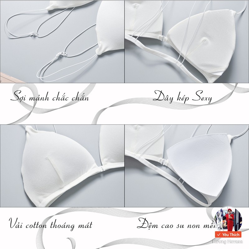 Áo bra sexy cotton đệm mỏng dây bún cài trước freesize FLA50