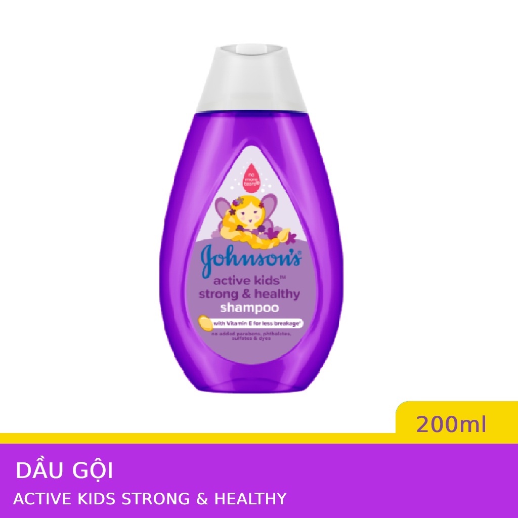 Dầu Gội Giúp Tóc Chắc Khỏe Cho Bé Gái Johnsons Active Kids Strong Healthy Shampoo - Dung tích 200ml