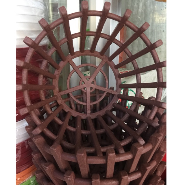 Bộ 10 chậu giả gỗ trồng lan phi 22cm