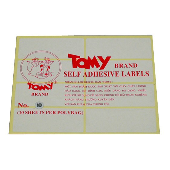 Decan nhãn tommy từ 99 - 122 (1 xấp/ 10 tờ)