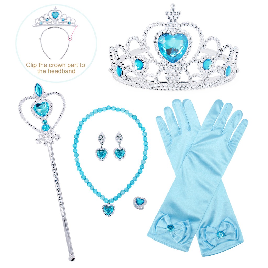 Pretty Princess Elsa Costume Set for Baby Halloween Christmas Birthday Party Cosplay Gift