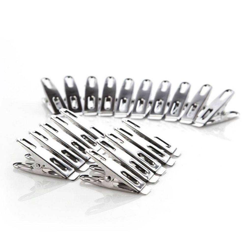 Set 20 Kẹp Quần Áo Bằng Thép Không Gỉ Tiện Dụng Cho Gia Đình/ Văn Phòng