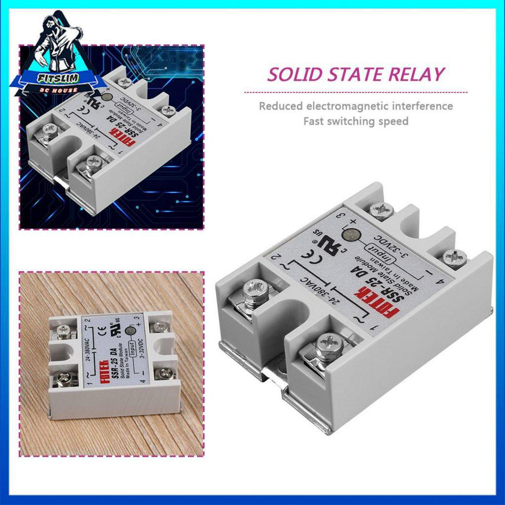 Mô Đun Rơ Le Ssr-25Da 25a / 250v 3-32v Input 24-380vac Đầu Ra