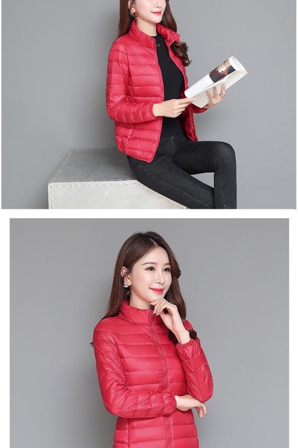 Áo phao lông vũ mẩu không có mủ