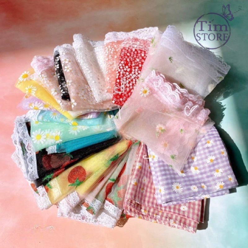 Khăn bandana làm turban cột tóc ren nhiều mẫu TÍM STORE phong cách hàn quốc