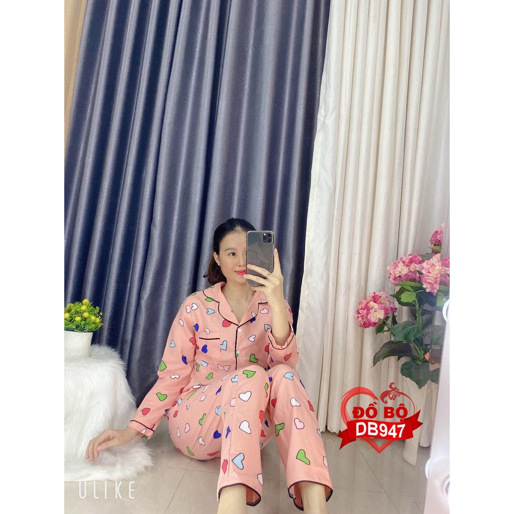 Set Pijama Dài Tay Kate Nữ 🌸 Đồ bộ ngủ áo sơ mi thun dài tay quần dài pizama hoạt hình ulzzang mặc ở nhà SIÊU HOT 🌸 | BigBuy360 - bigbuy360.vn