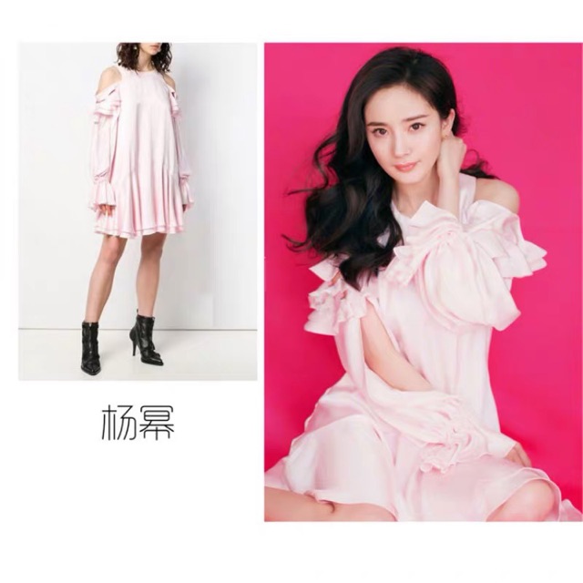 Đầm xoè cut-out tay đai Dương Mịch