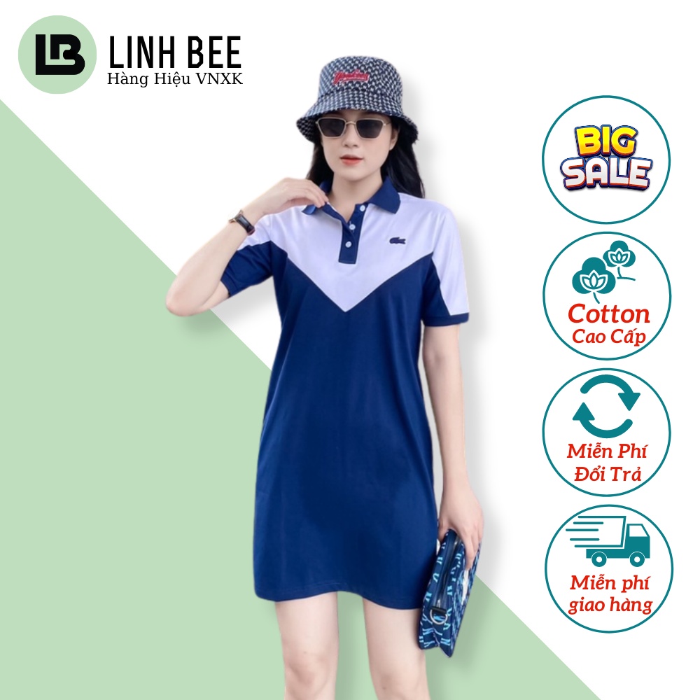 Đầm Body Cổ Bẻ Polo Chất Thun Cá Sấu Tici, Váy Form Suông Nữ Tính Thiết Kế Đi Chơi, Du Lịch