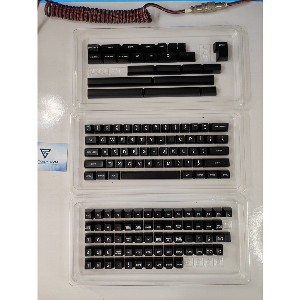 Bộ nút bàn phím SA Domikey White on Black 151 nút nhựa ABS double shot