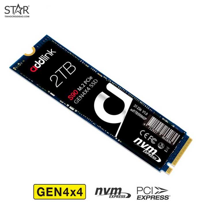 Ổ cứng SSD 2TB Addlink S90 M.2 2280 PCle Gen4x4 TLC (NVMe 1.3)