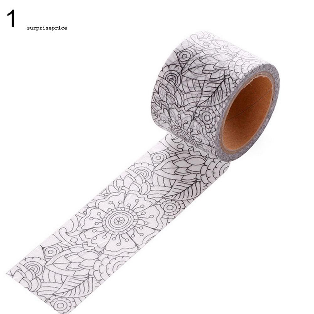 Cuộn giấy in họa tiết hoa có thể tô màu để trang trí bắt mắt