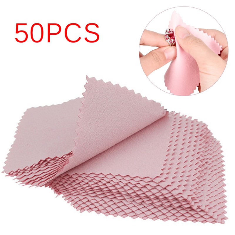 VN (Hàng Mới Về) Set 50 Khăn Vải Đánh Bóng Trang Sức Chống Xỉn Màu Tiện Dụng