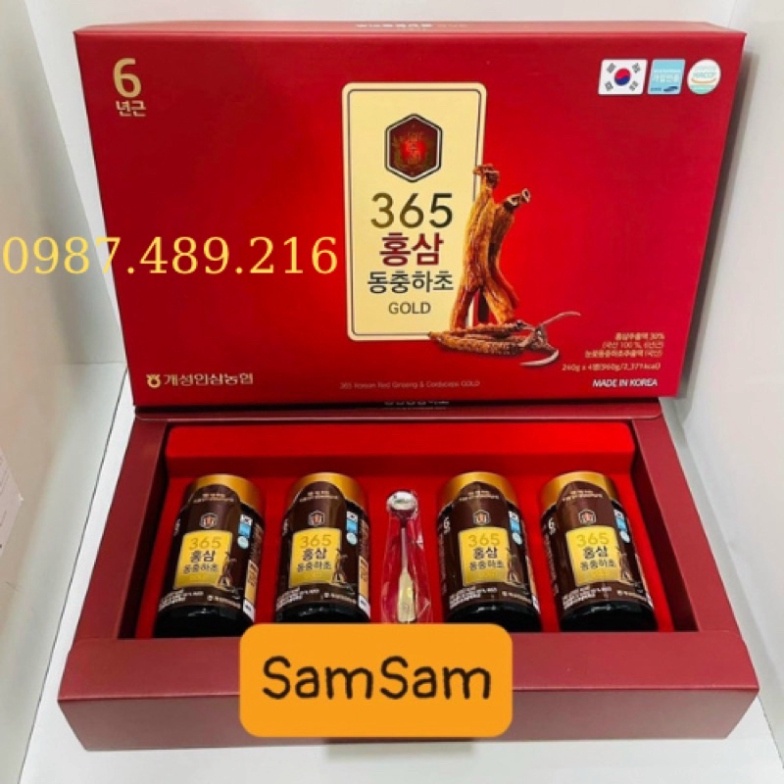 HÀNG MỚI VỀ] Cao Hồng Sâm Đông Trùng Hạ Thảo 365 HÀN QUỐC, Hộp 4 Lọ x 240gr [ Hàng Mới Về ]