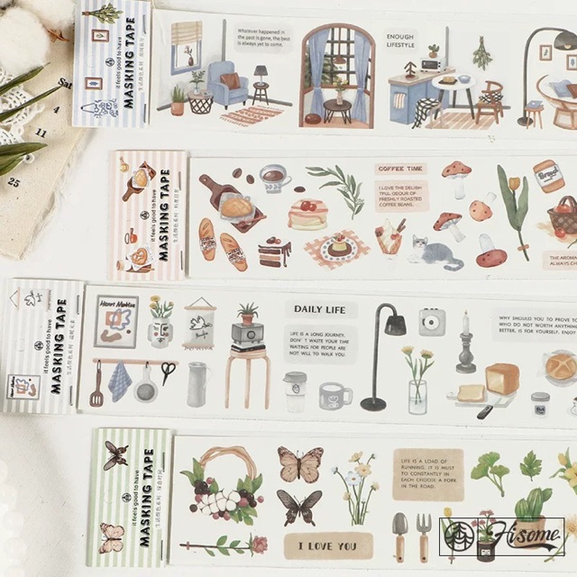 Chu kì washi tape kiểu vintage dài 35cm