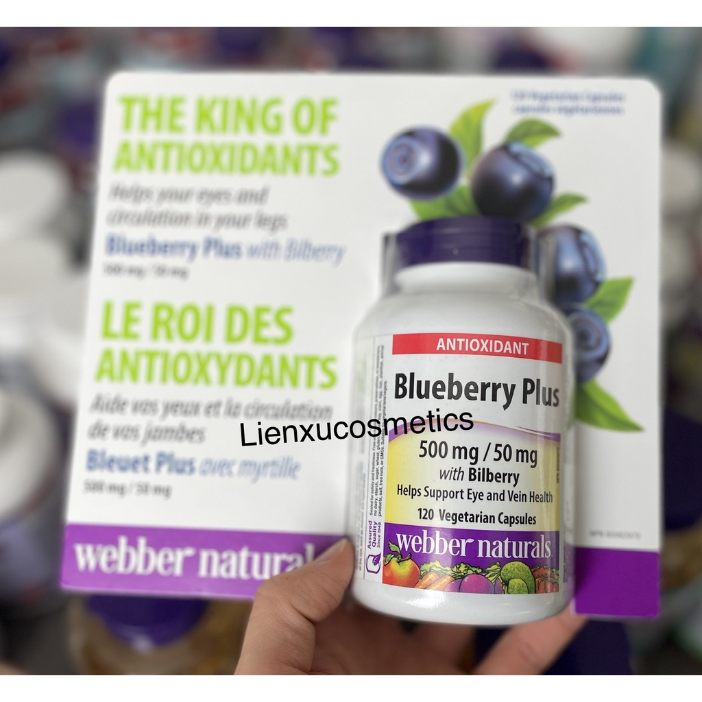 Viên uống bổ mắt blueberry plus 500mg; 120 viên. HSD T1/2026