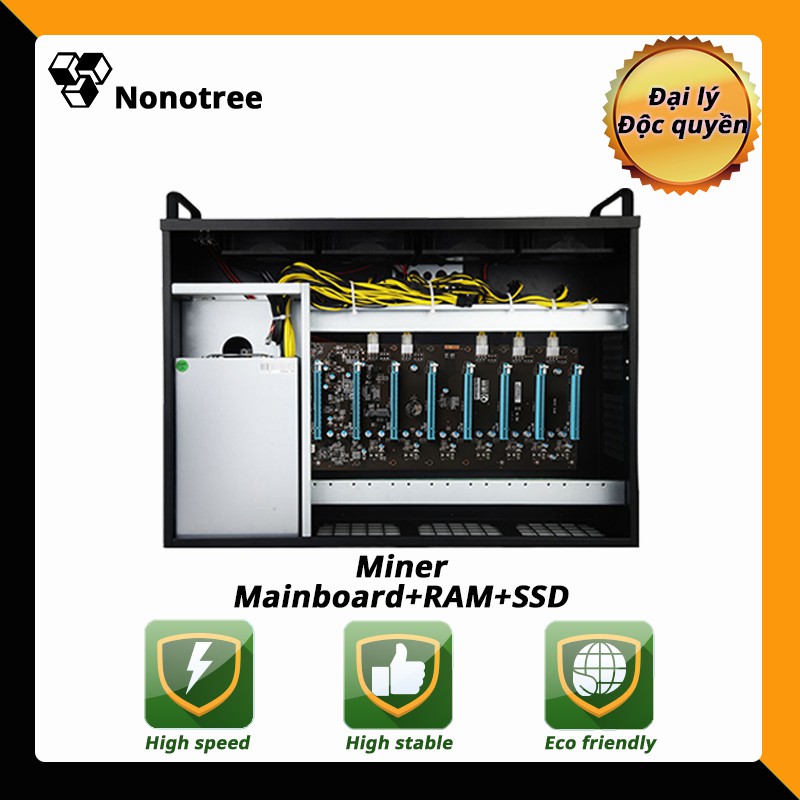 Máy đào 8* RX5700xt trâu, 8 card, CPU, CASE, BTC, ETC, ETH, XMR, NonoTree, 1800W, SUQIAO 2955 3865U, BỘ MÁY TÍNH