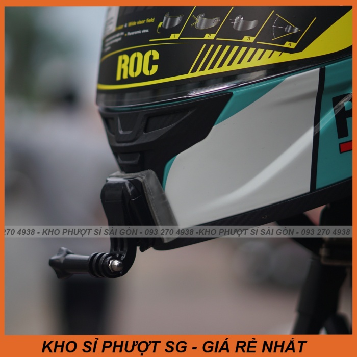 Mount gắn camera lên cằm nón mũ fullface ROC03 - Bộ pat gắn camera hành trình lên cằm nón fullface ROC 03