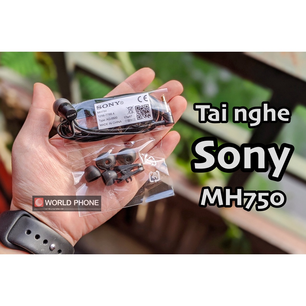 Tai nghe Sony MH750 Jack 3.5mm âm bass cực chất, tai nghe nhét tai in ear có mic, kèm nút tai