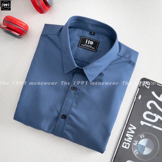 Sơ Mi Nam Xanh Trơn Hàng VNXK [Vải Cotton Lụa Cao Cấp]