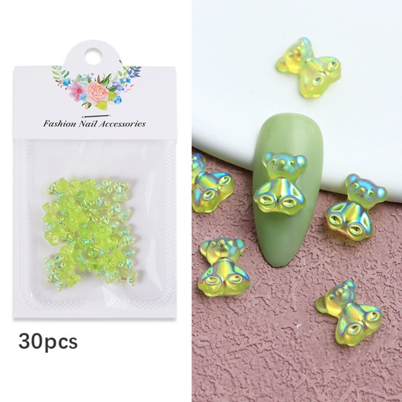 Hạt Nhựa Hình Gấu Trang Trí Móng Tay DIY Charms