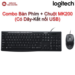 [Nhập 99ELHA giảm 7% max 500K] Combo Bàn Phím + Chuột LOGITECH MK200 (Có Dây-Kết nối USB)